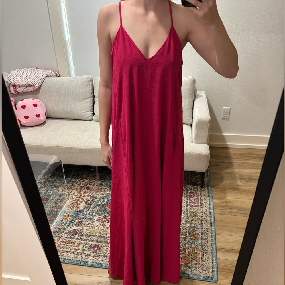 Nicole Miller Vibrant Pink Maxi Dress